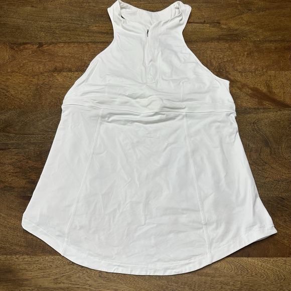 Lululemon Cycling Jersey Tank Top White Built In Bra 10 - Picture 1 of 9